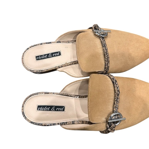 Violet & Red Selma Camel Women's‎ Mules 8.5 minimalist - Picture 3 of 8